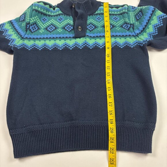 Gap Kids Fair Isle Sweater Boys XXL Heavyweight Button Front Pullover - Picture 7 of 8